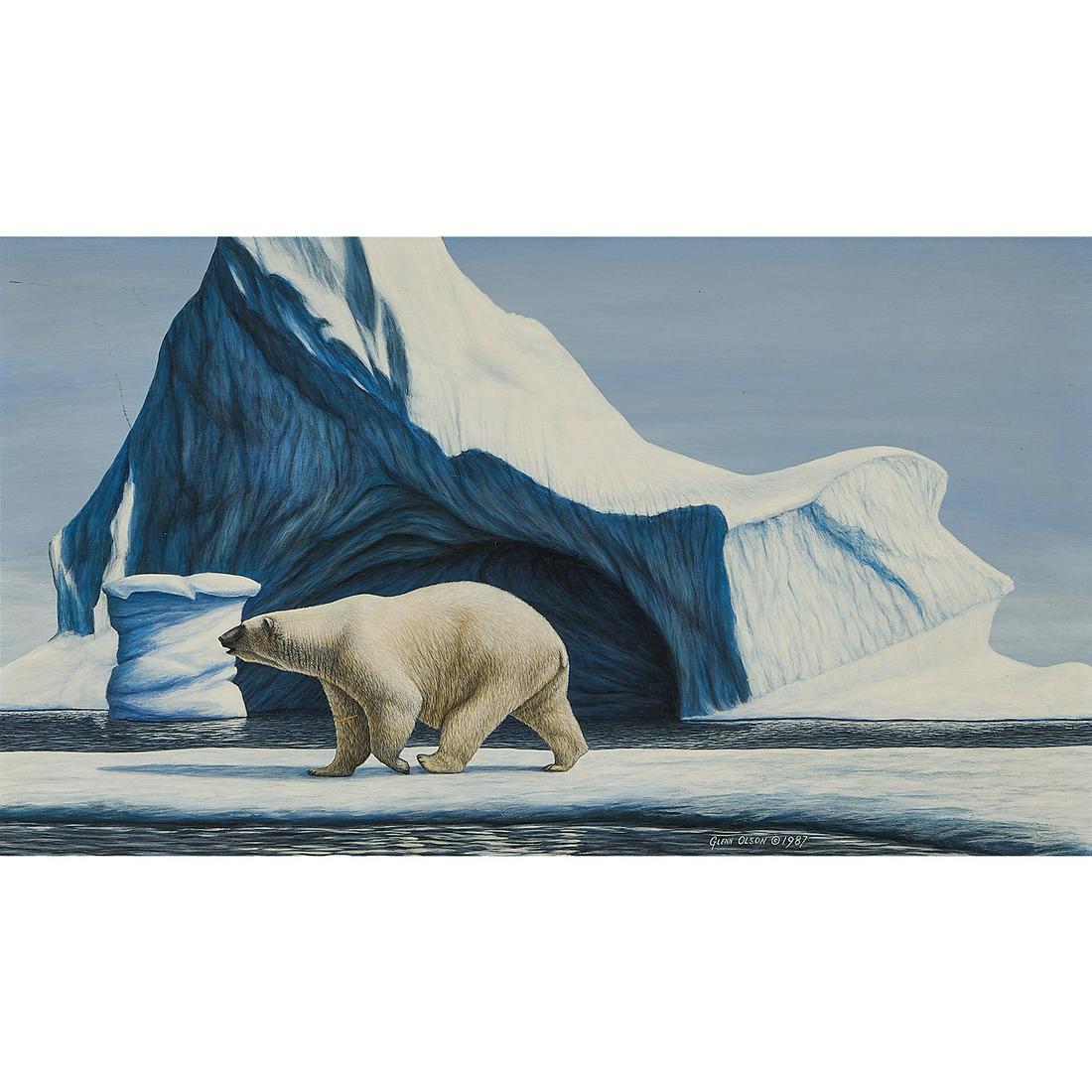 Glenn Olson, Polar Bear on Iceberg, 1987 (1 of 2)