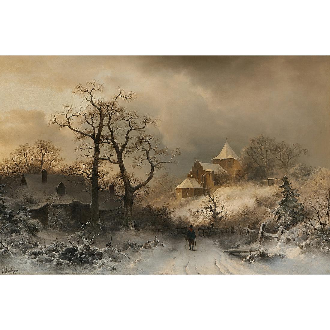 Sophus Jacobsen, Snowy Path, 1907, oil on canvas (1 of 2)