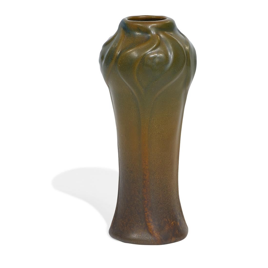 Van Briggle Pottery vase with stylized flowers (1 of 3)