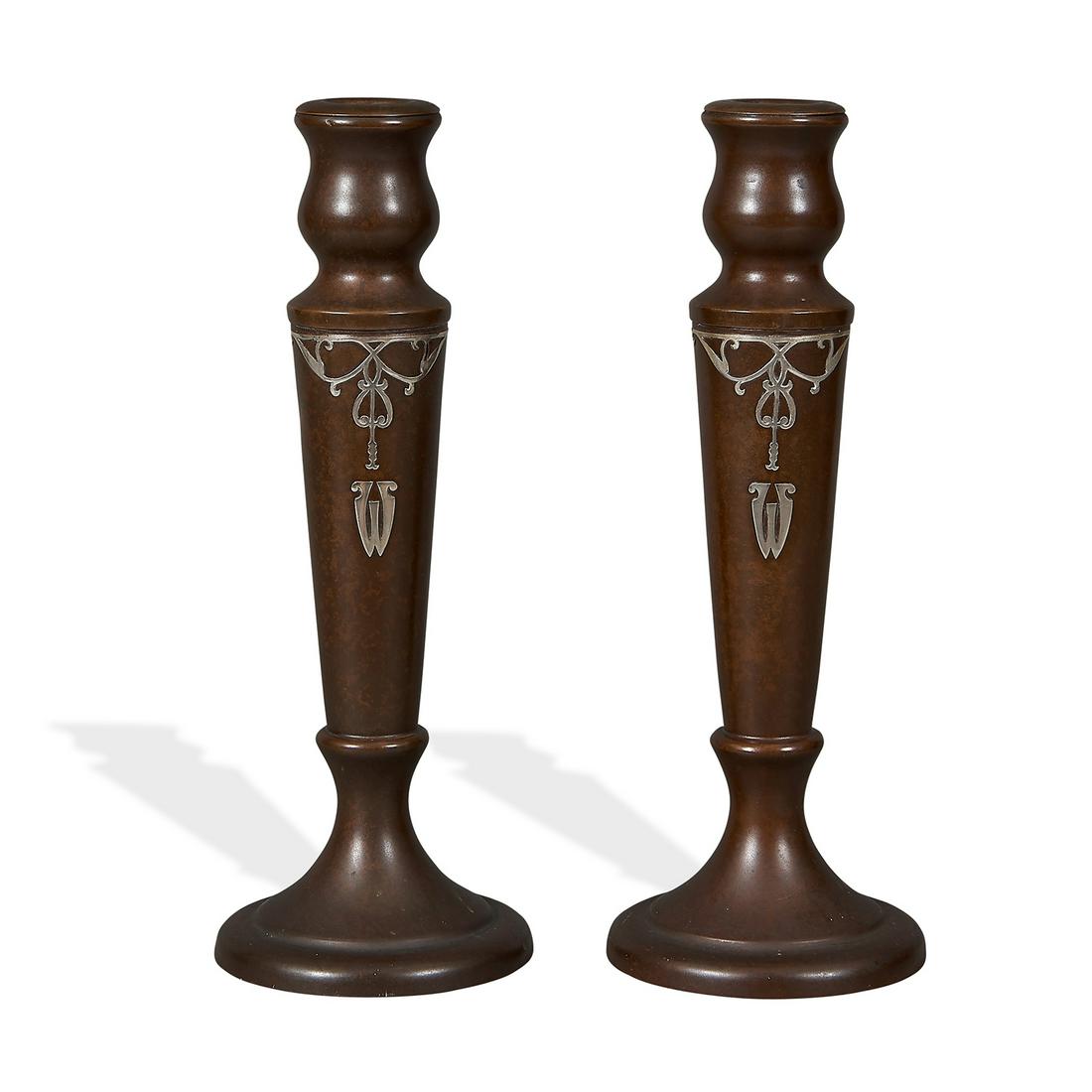 Heintz Art Metal Shop candlesticks, pair (1 of 2)