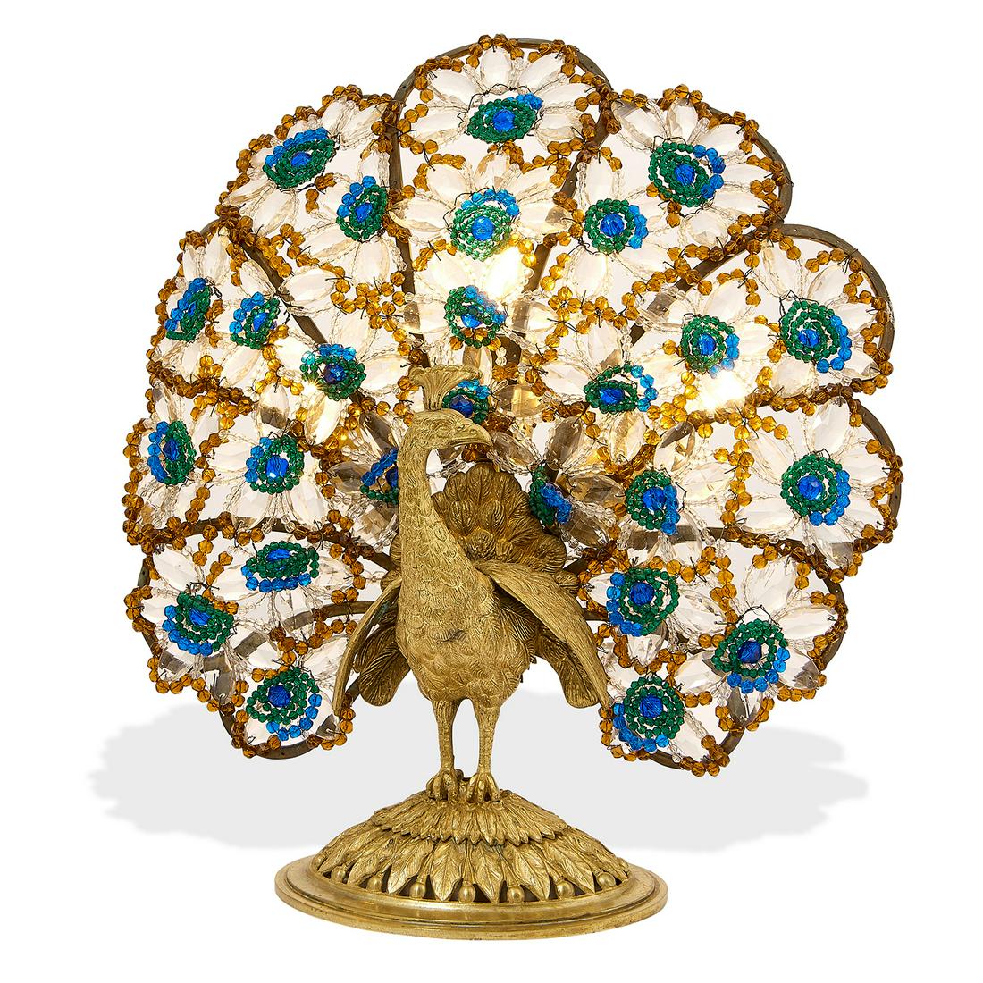 Art Deco Peacock table lamp (1 of 1)