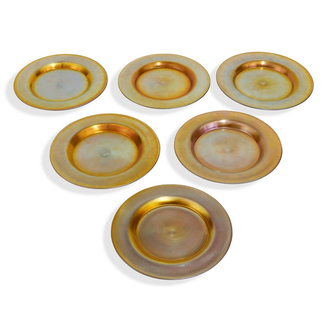 Steuben Glass Works plates, set of six, #2028 (1 of 2)