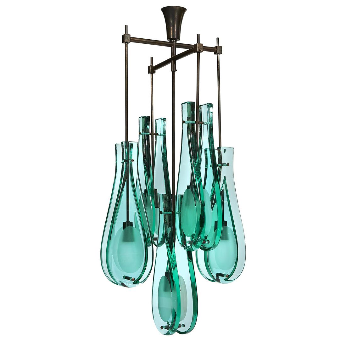 Max Ingrand for Fontana Arte chandelier, #2338 (1 of 6)