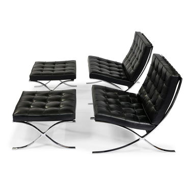 Mies Van Der Rohe Barcelona Chairs Ottomans Mar 08 2020 Toomey Co Auctioneers In Il