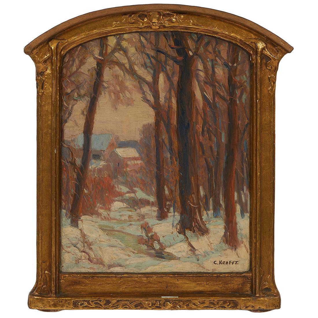 Carl Krafft, Through the Woods, oil on panel (1 of 1)