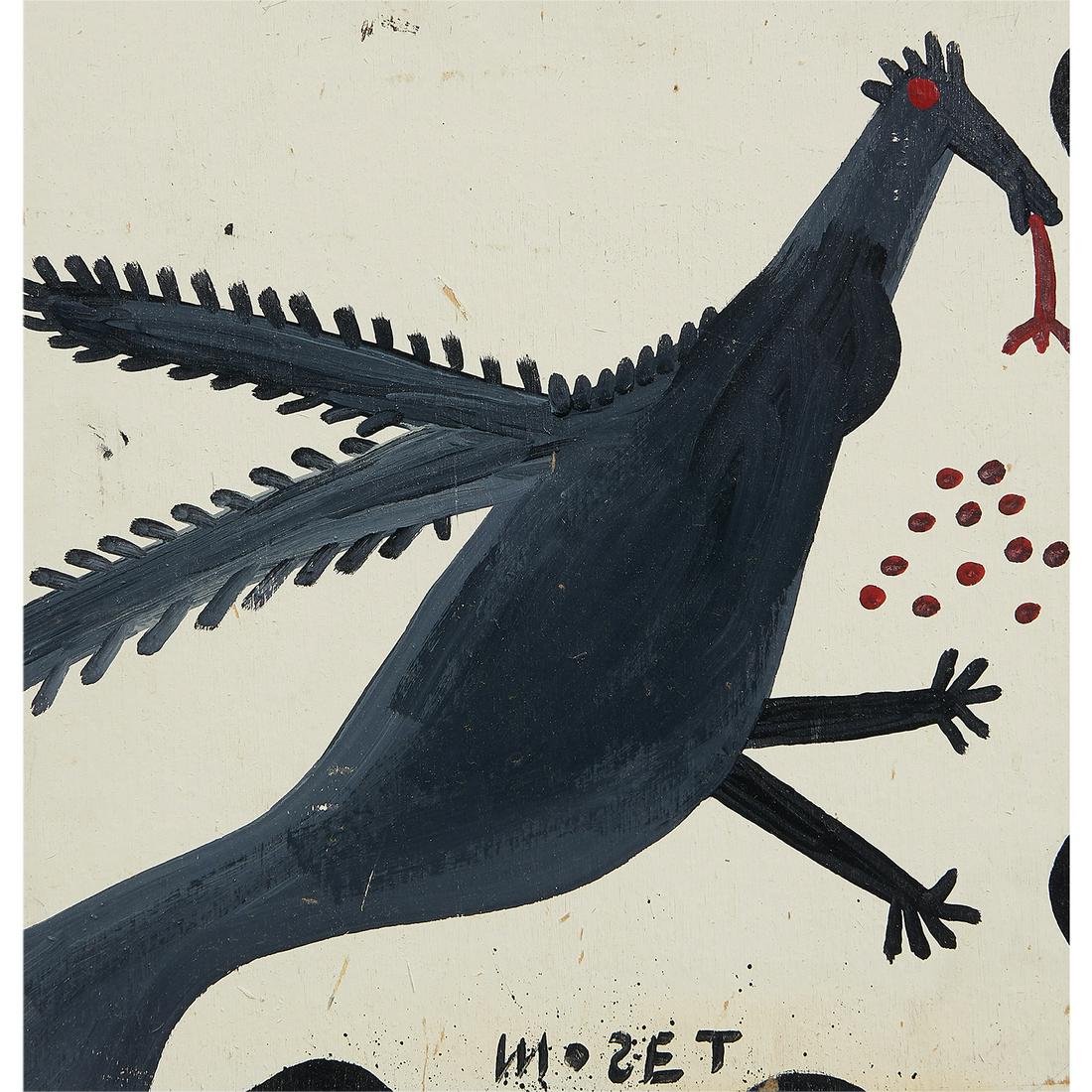 Mose Tolliver, Bird, paint on panel (1 of 2)