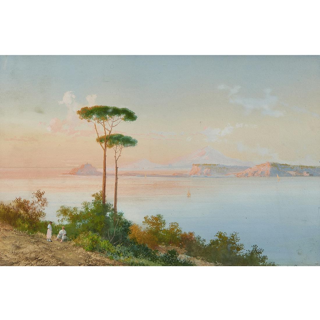 Gioacchino La Pira, Pozzuoli, gouache on paper (1 of 2)