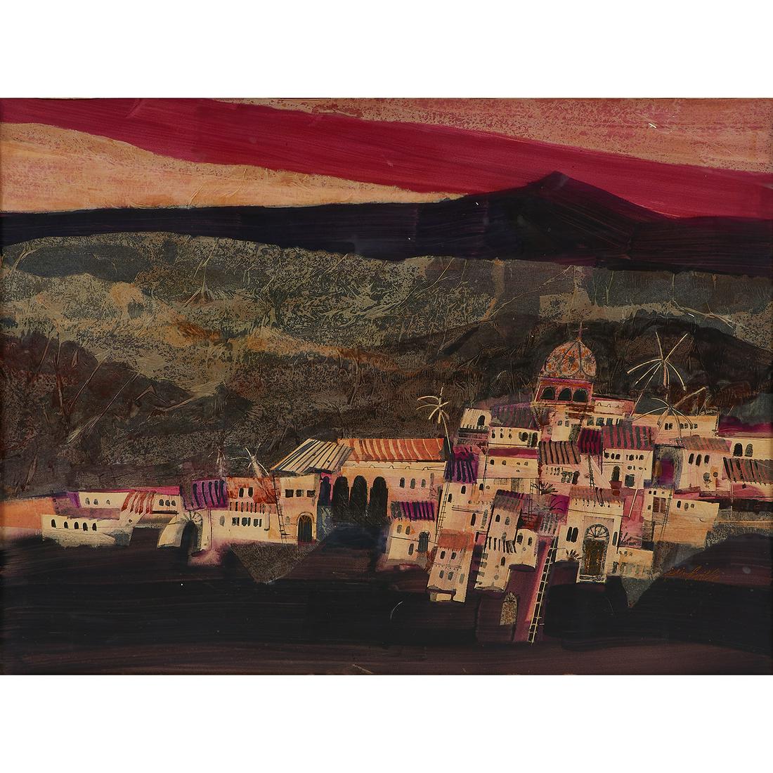 Jim Prindiville, El Pueblo, mixed media collage (1 of 2)