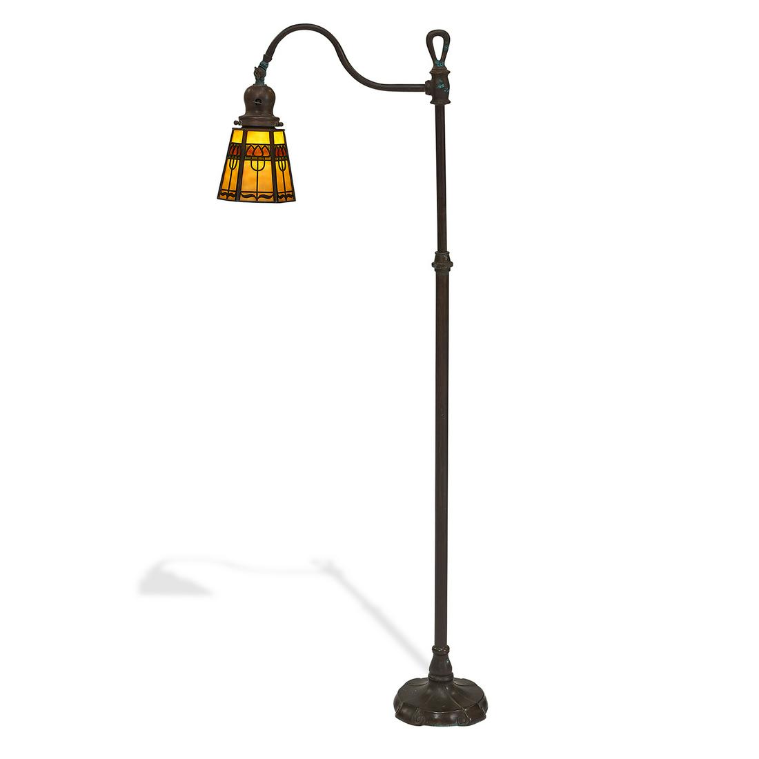 The Handel Lamp Co. mini floor bridge with shade (1 of 3)