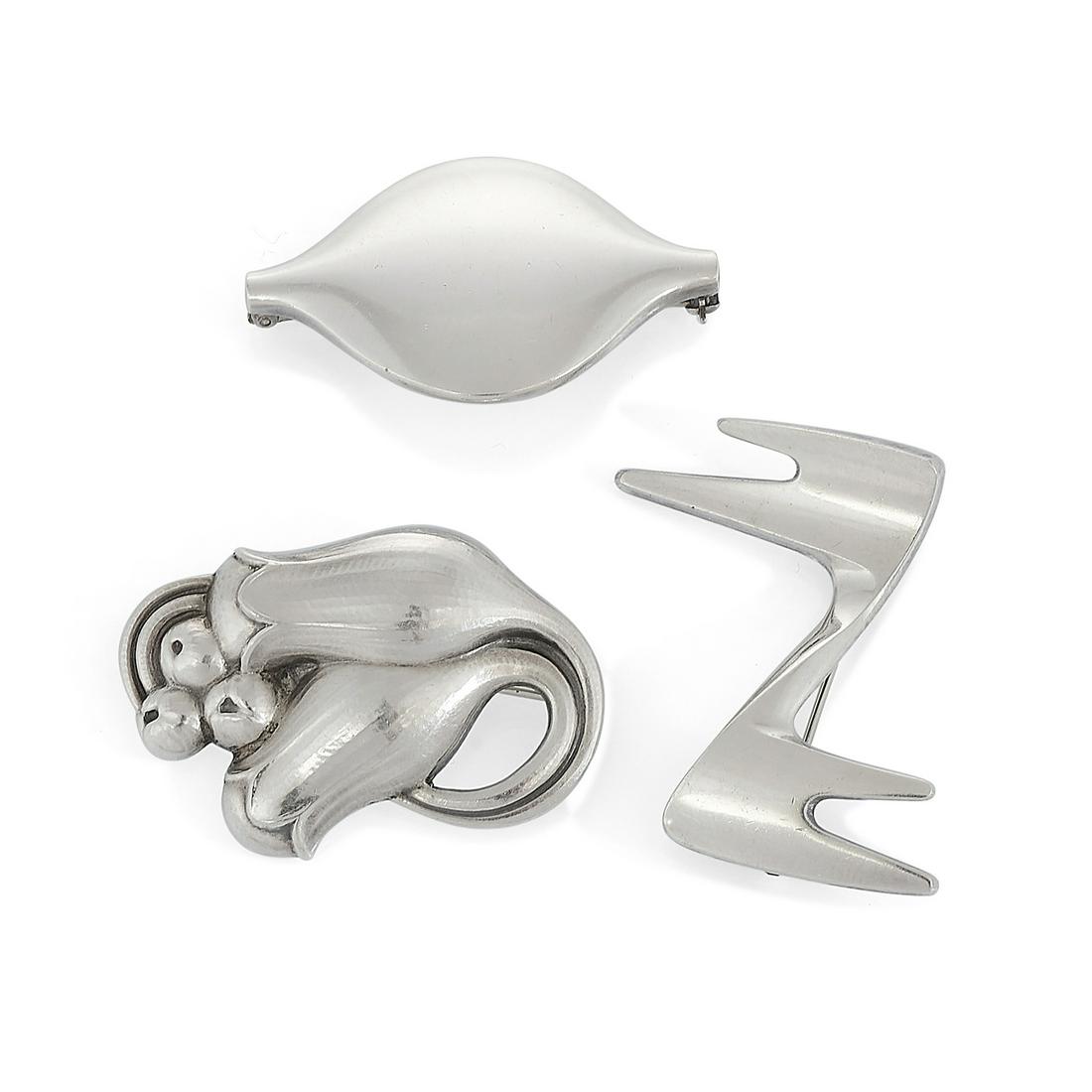 Georg Jensen brooches, group of three (1 of 2)