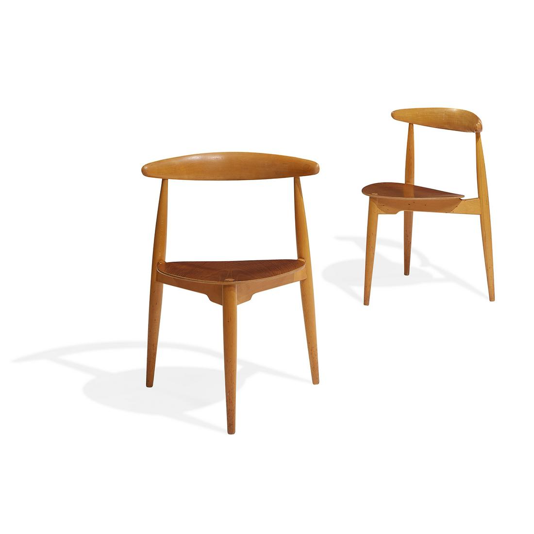 Hans Wegner for Fritz Hansen Heart chairs, pair (1 of 1)