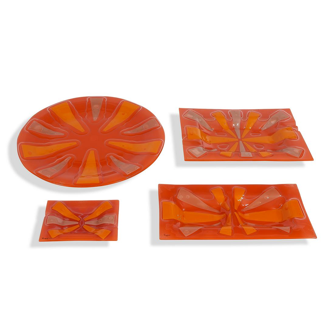 Michael & Frances Higgins glass trays, set of 4 (1 of 2)