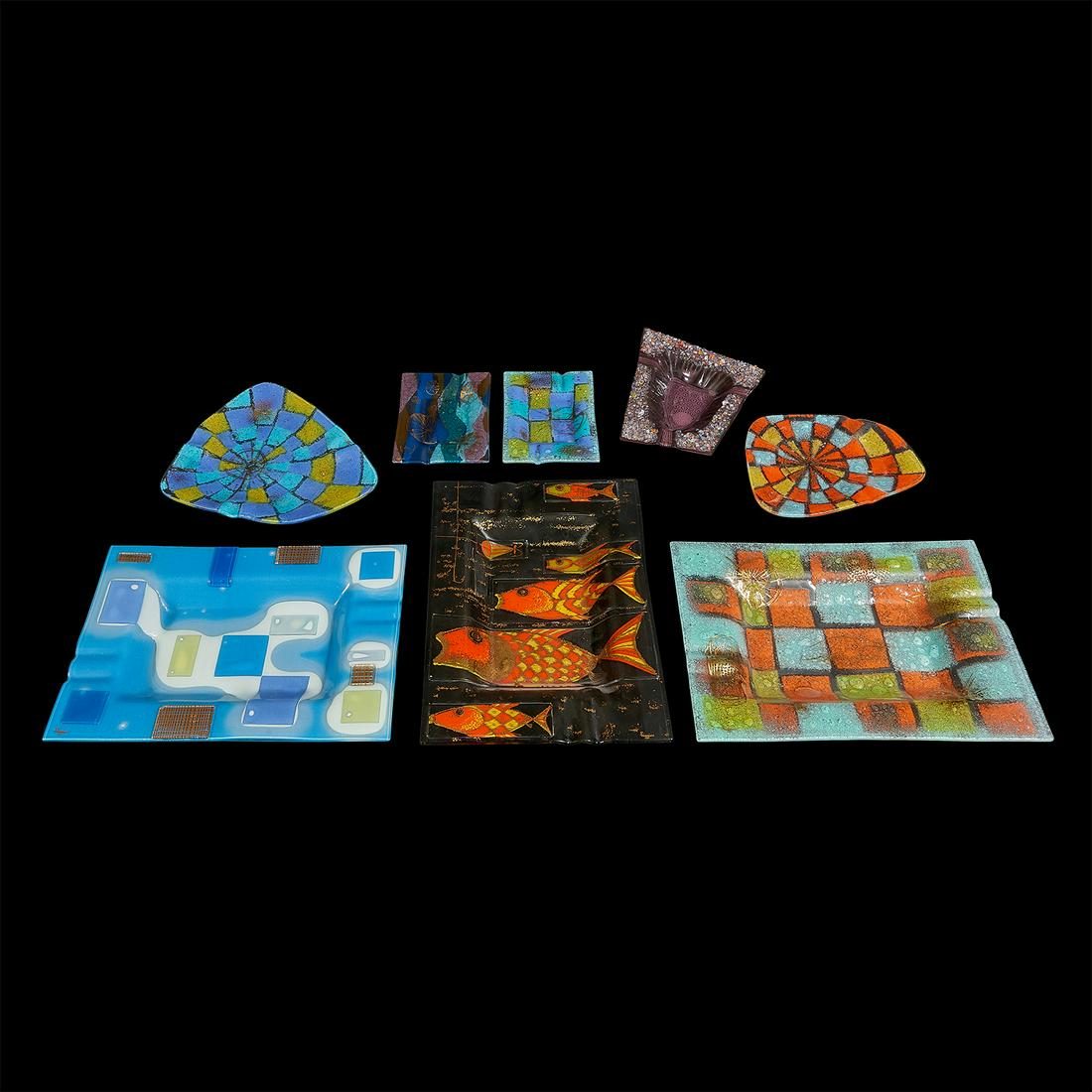 Michael & Frances Higgins glass trays, set of 8 (1 of 3)