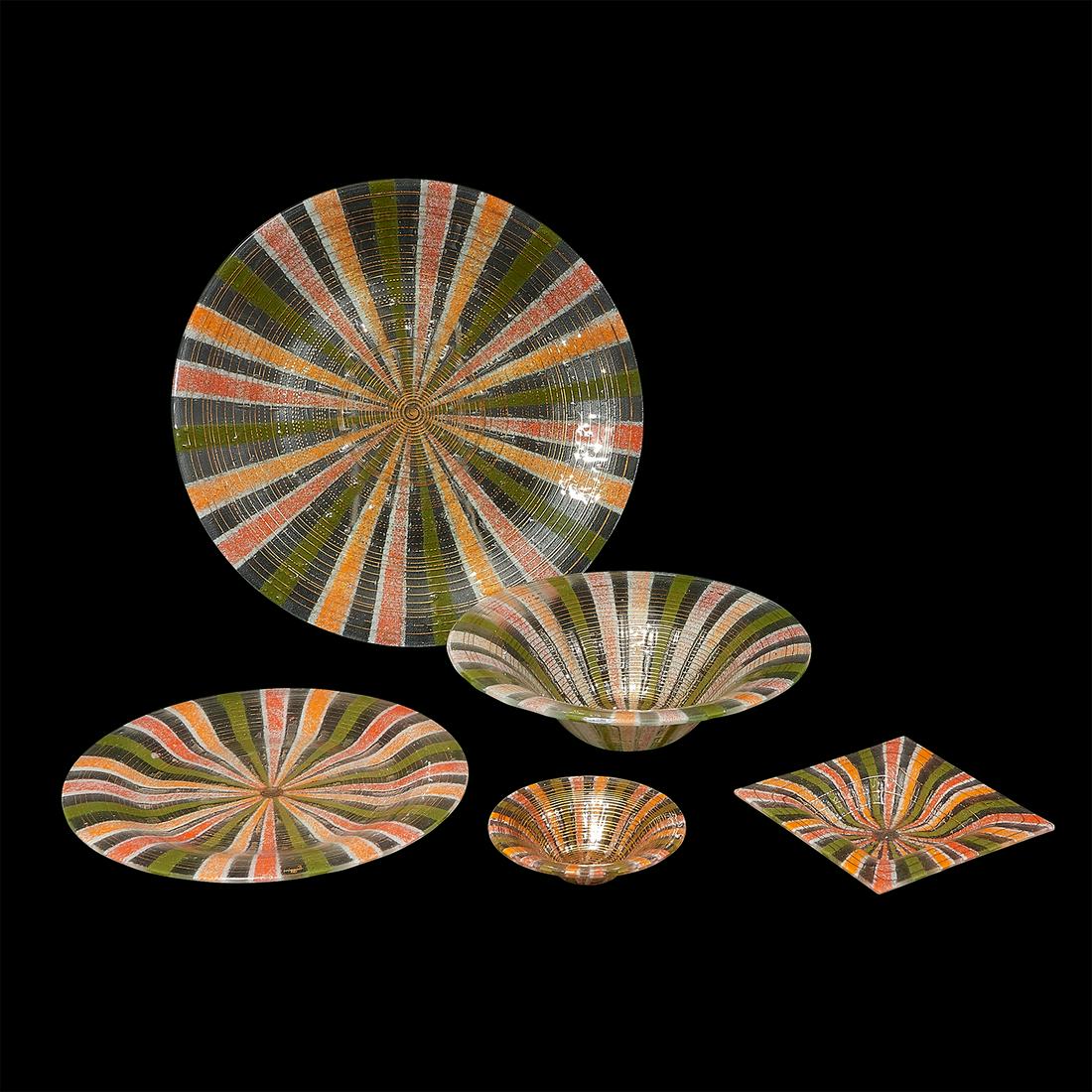 Michael & Frances Higgins glass objects, set of 5 (1 of 2)