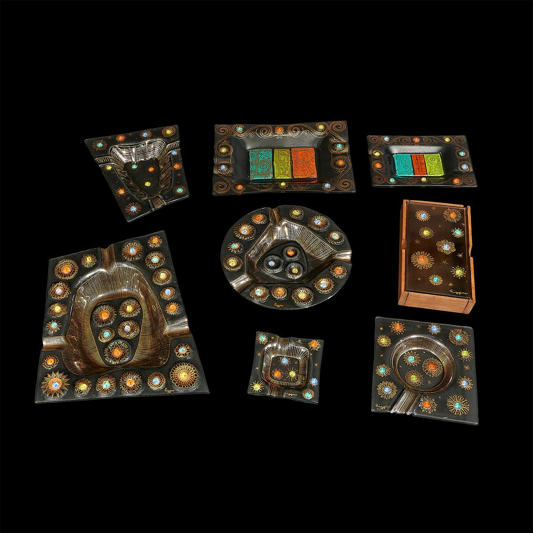 Michael & Frances Higgins glass objects, set of 8 (1 of 2)