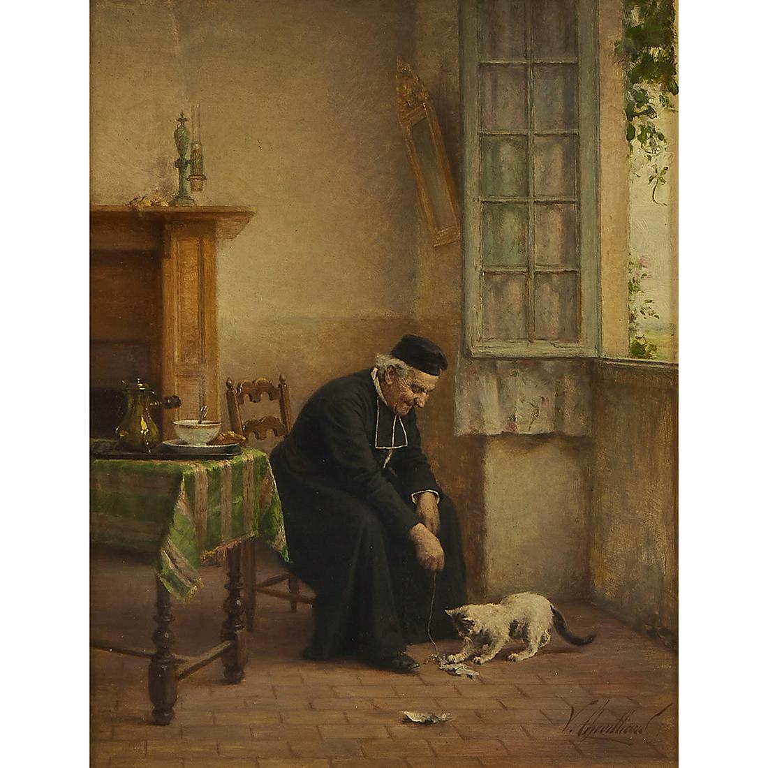 Vincent Jean Baptiste Chevilliard, Abbé and Cat (1 of 2)