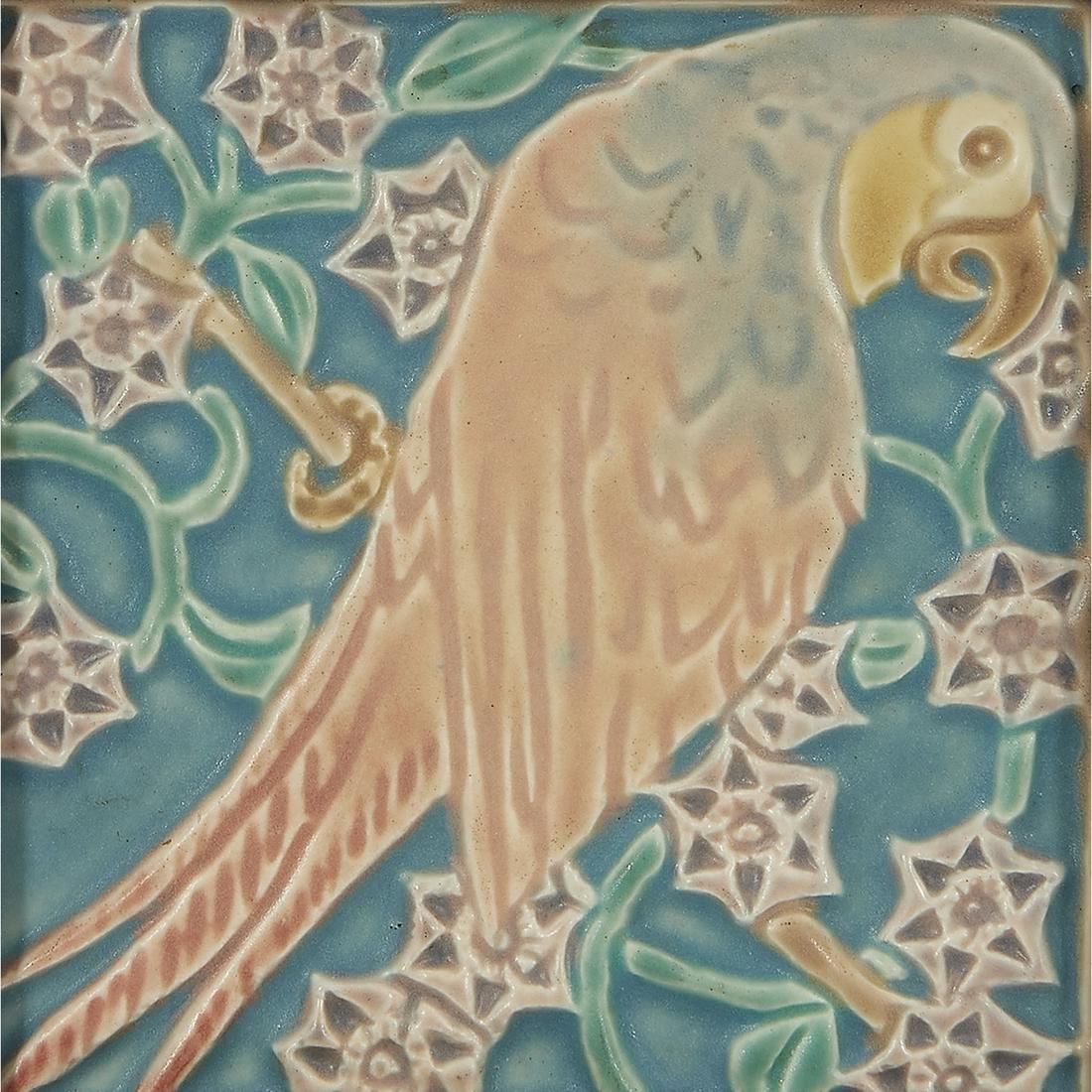 Rookwood Pottery Parrot trivet, #3077 (1 of 3)
