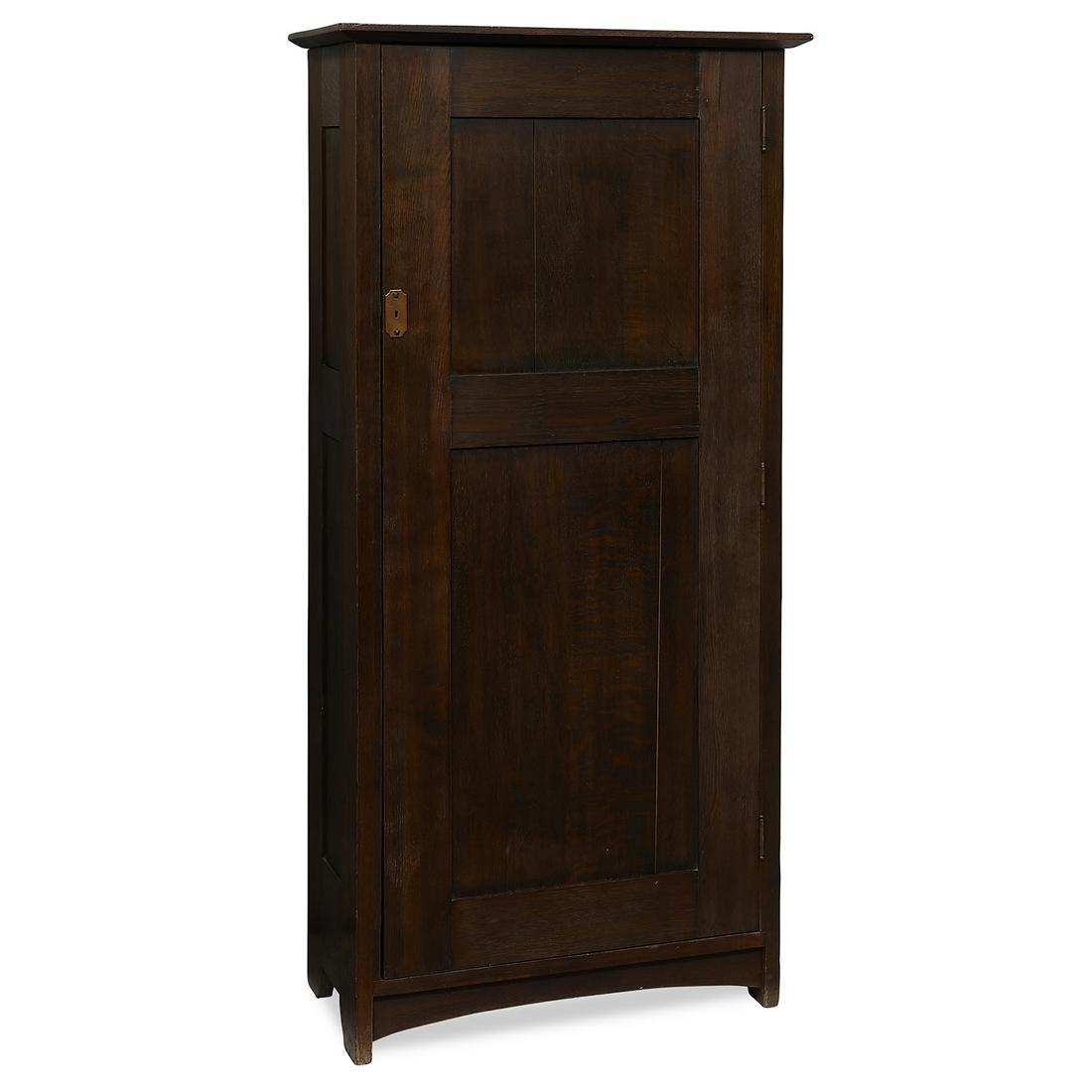 Gustav Stickley early wardrobe with panel door (1 of 2)