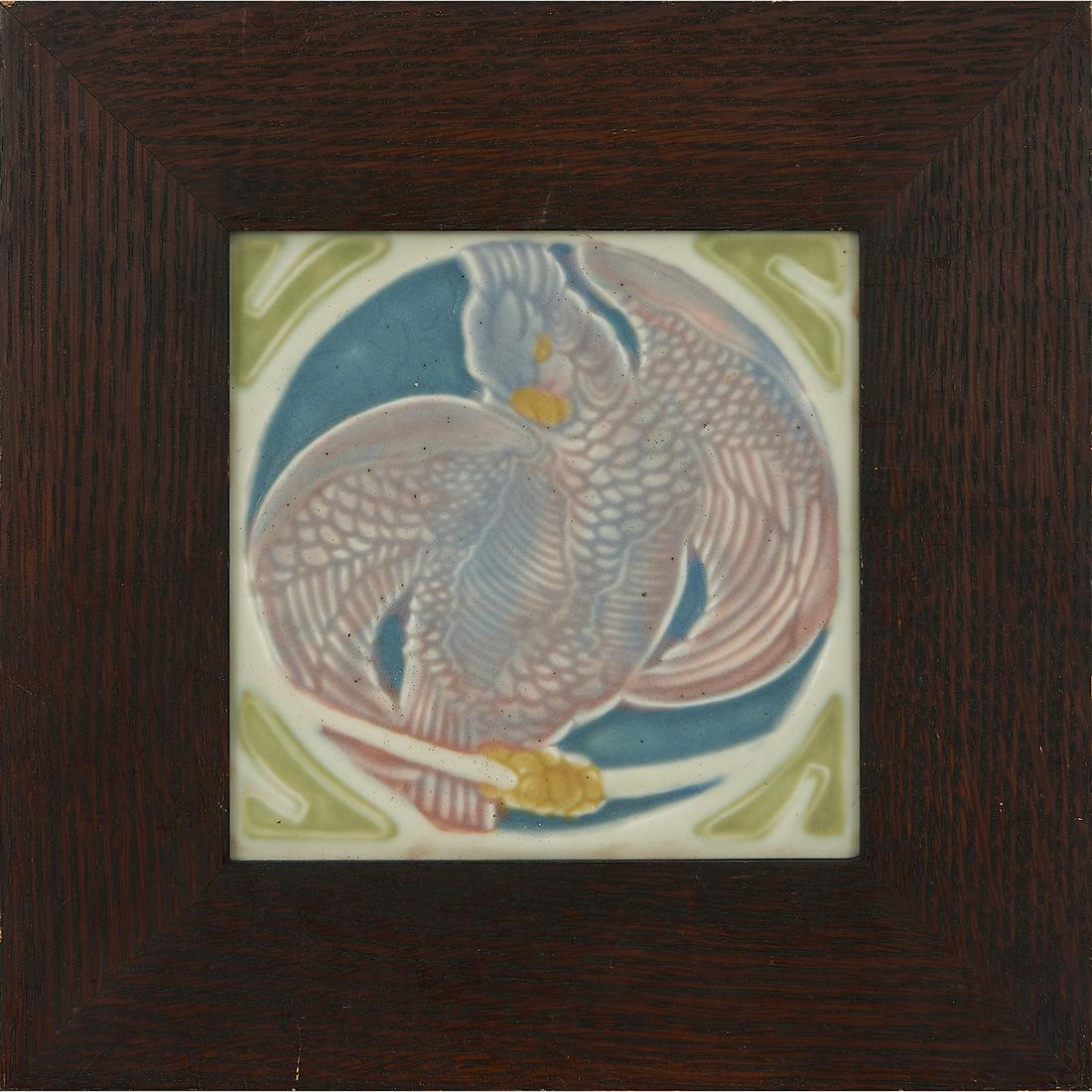 Rookwood Pottery cockatoo trivet, #2043 (1 of 2)