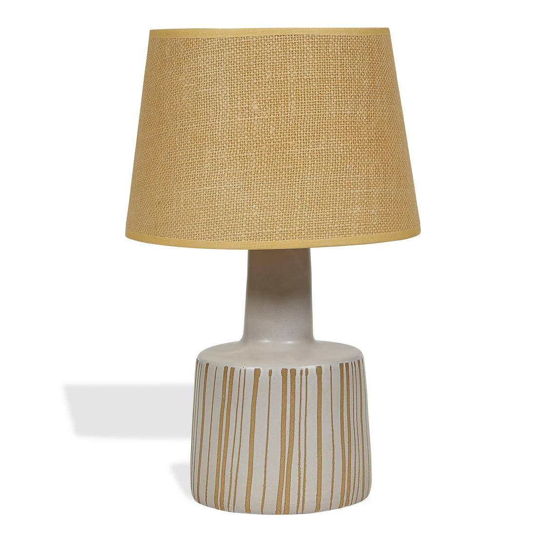 Gordon Martz & Jane Marshall table lamp: Gordon Martz (1924-2015) & Jane Marshall Martz (1929-2007) for Marshall Studios table lamp Veedersburg, Indiana, 1960s glazed ceramic, original shade signed 'Martz' as shown: 10"dia x 16"h