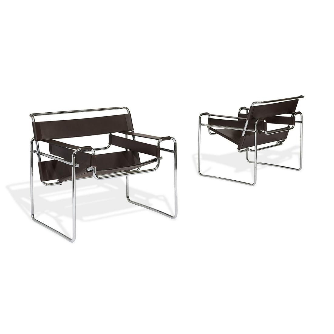 Attr. Marcel Breuer Wassily chairs, pair (1 of 2)