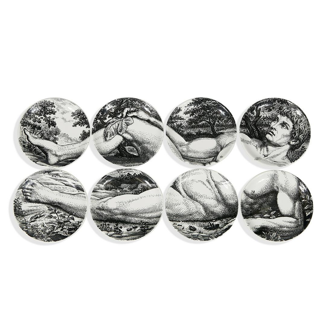 Piero Fornasetti Adamo complete coaster set (1 of 3)