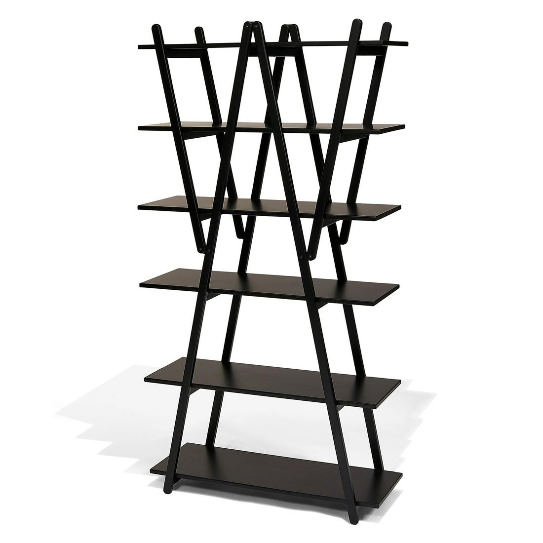 Vico Magistretti for Cassina bookshelf: Vico Magistretti (1920-2006) for Cassina Nuvolla Rossa bookshelf Italy, 1980s lacquered wood, metal Cassina label 39 1/2"w x 15 3/4"d x 75 1/2"h