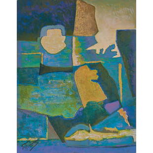 Mario De Ferrante, Abstraction, oil on canvas: Mario De Ferrante (Italian/American, 1898-1992) Abstraction oil on canvas signed lower left 28" x 22" Provenance: A Private Midwest Collection