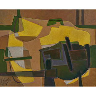 Mario De Ferrante, Abstraction, oil on canvas: Mario De Ferrante (Italian/American, 1898-1992) Abstraction oil on canvas signed lower left 24" x 30" Provenance: A Private Midwest Collection