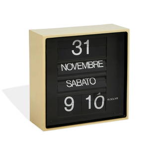 Gino Valle for Solari & Co. Udine Solar clock: Gino Valle (1923-2003) for Solari & Co. Udine Solar calendar clock Italy plastic, mixed metals fully marked 12 1/2"w x 5"d x 12 1/2"h