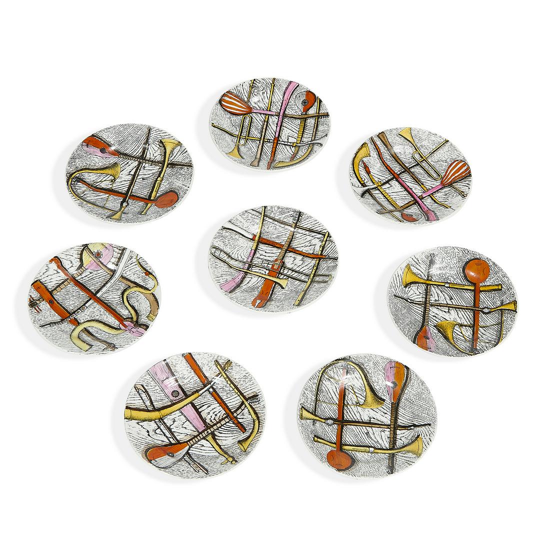 Piero Fornasetti coaster set, 8 with original box (1 of 3)