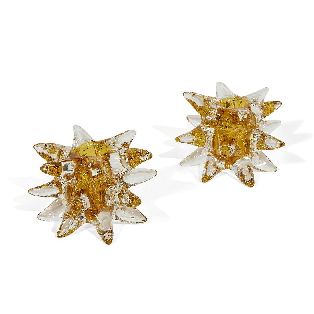 Attr. Ercole Barovier for Venini candle holders (1 of 3)