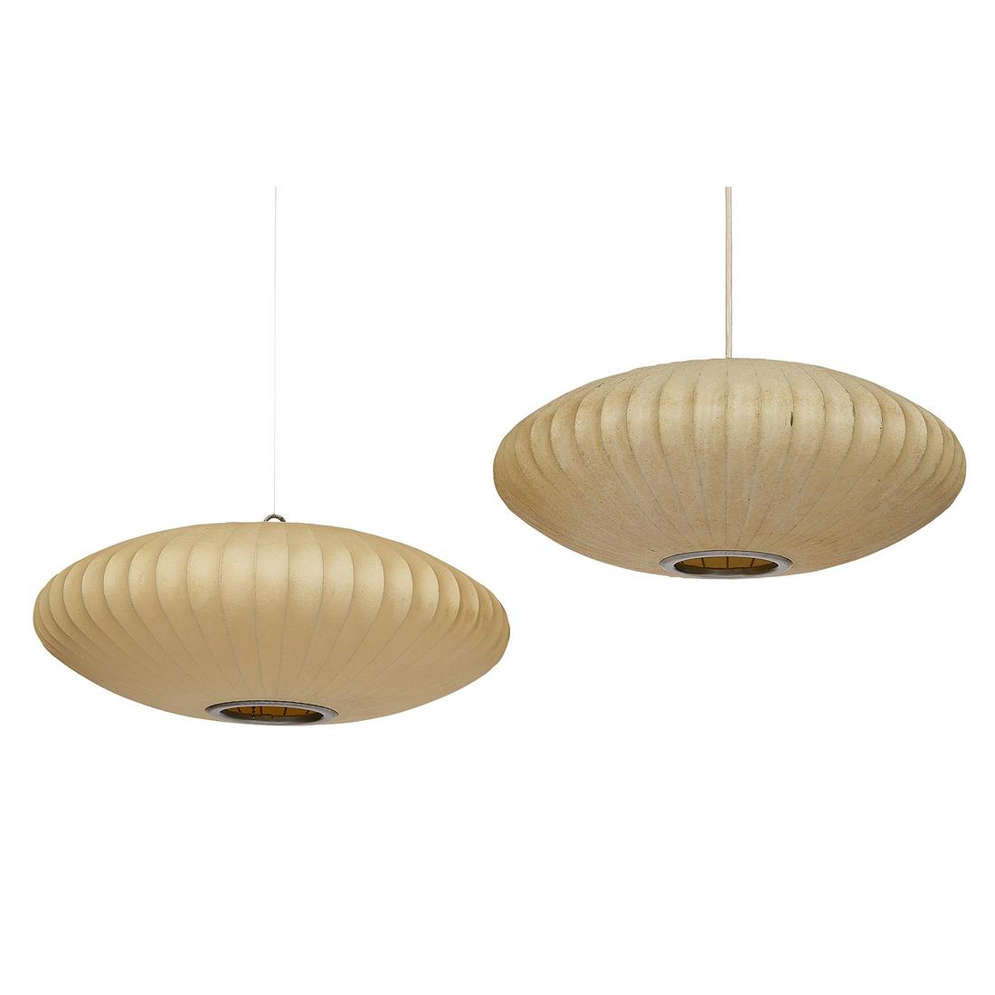 George Nelson Howard Miller pendant lights, pair (1 of 3)