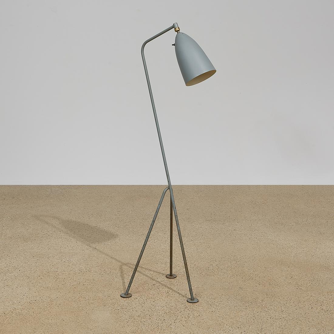 Greta Magnusson Grossman Grasshopper floor lamp: Greta Magnusson Grossman (1906-1999) for Ralph O. Smith Grasshopper floor lamp, #831 USA, circa 1947 enameled steel, brass unmarked 15"w x 15"d x 50 1/2"h (as pictured)