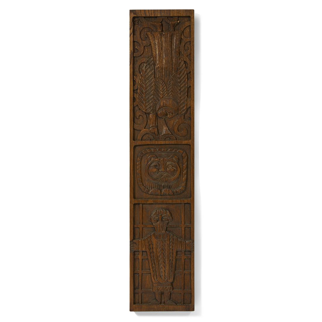 Evelyn & Jerome Ackerman carved wall panel (1 of 2)