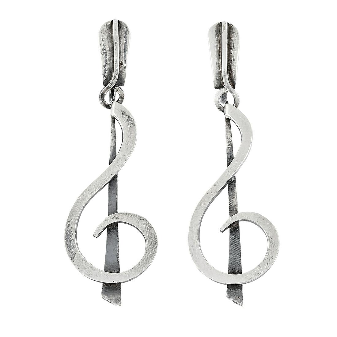 Paul Lobel musical notes screwback earrings (1 of 2)