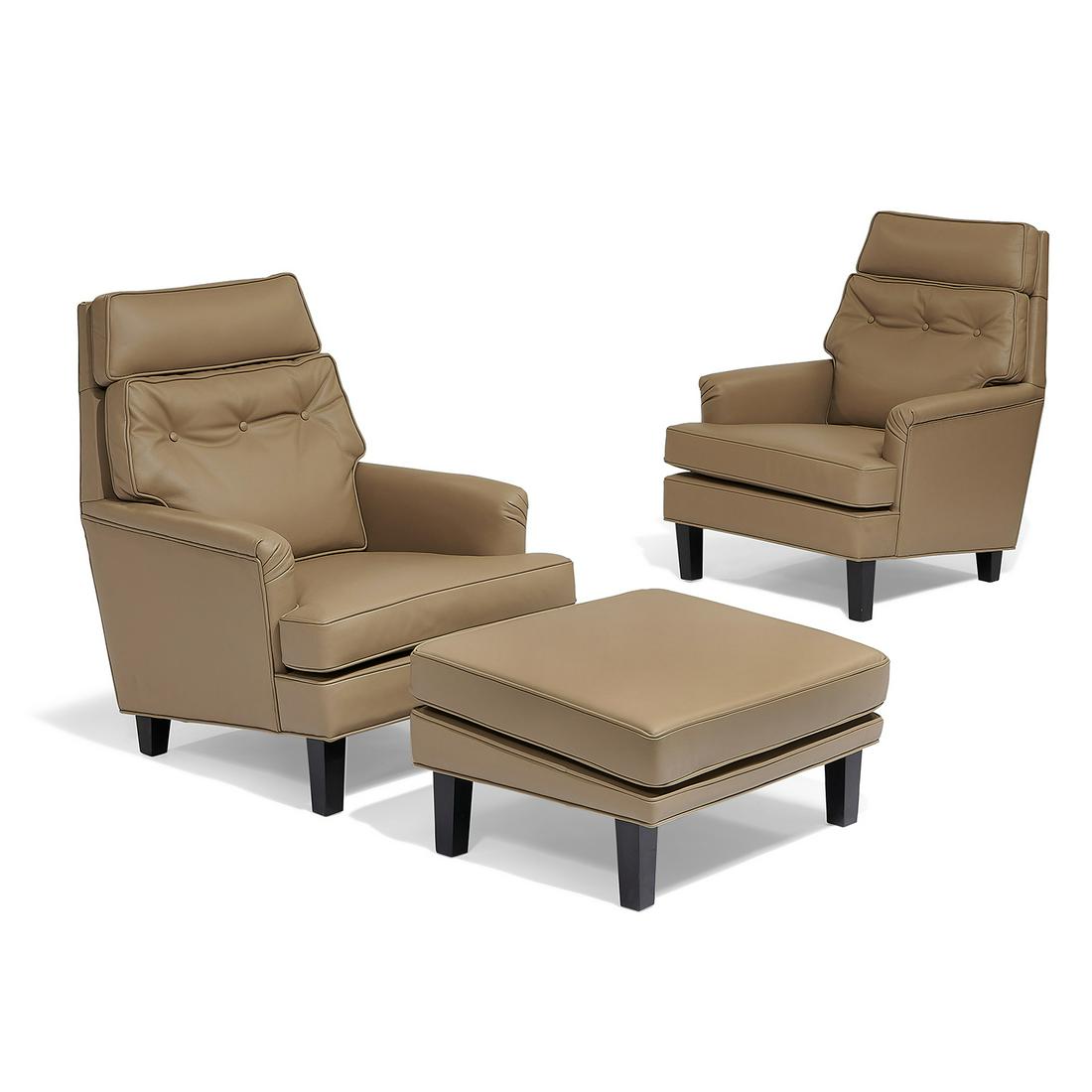 Edward Wormley for Dunbar lounge chairs, pair w/… (1 of 1)