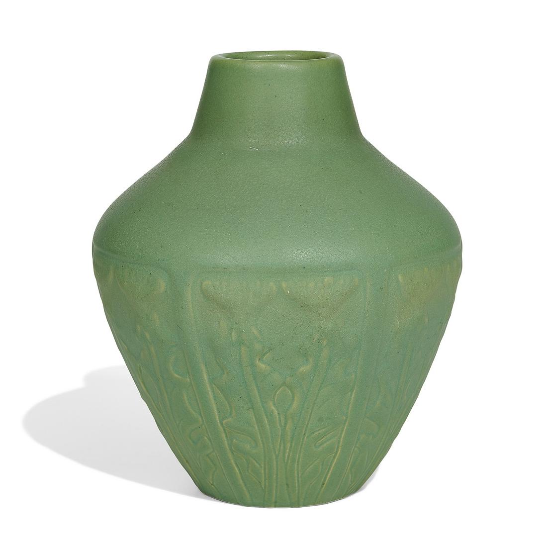 Van Briggle Pottery vase with thistles, #461 (1 of 3)