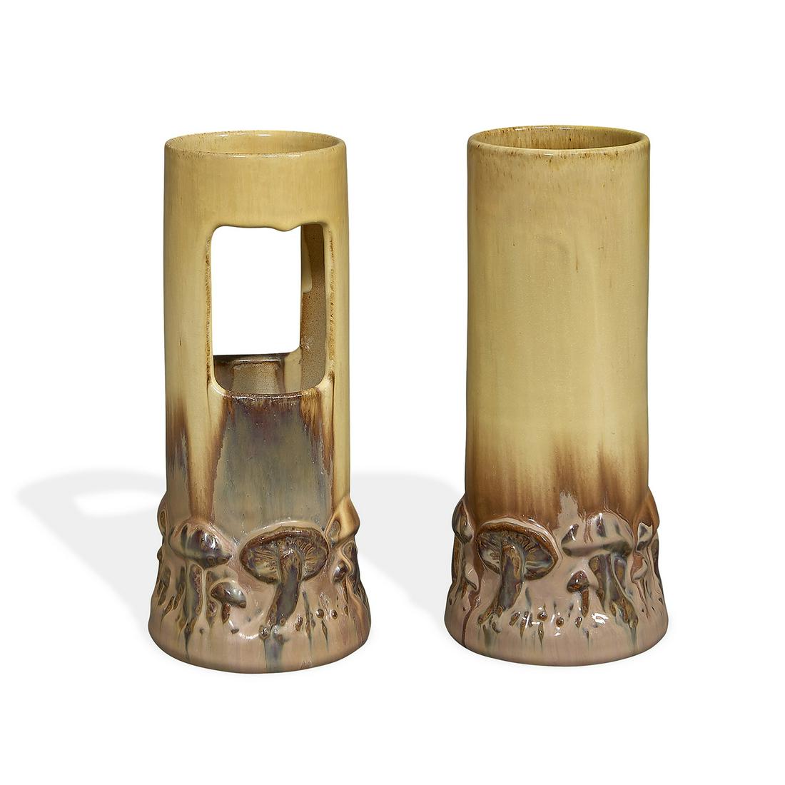 Fulper Pottery Co. Mushroom vases, set of two (1 of 2)