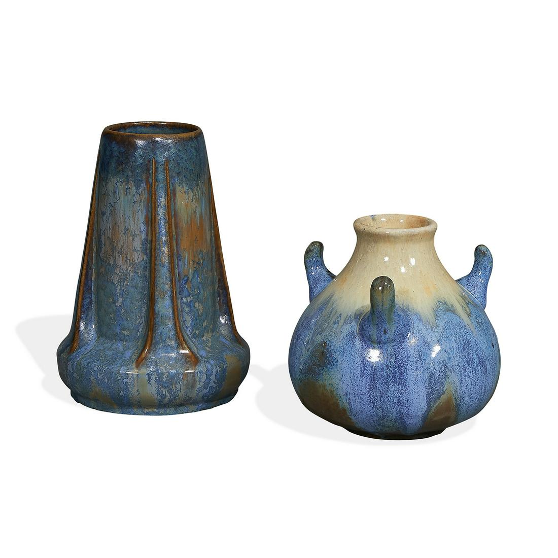 Fulper Pottery Co. buttress vase and horned vase (1 of 3)