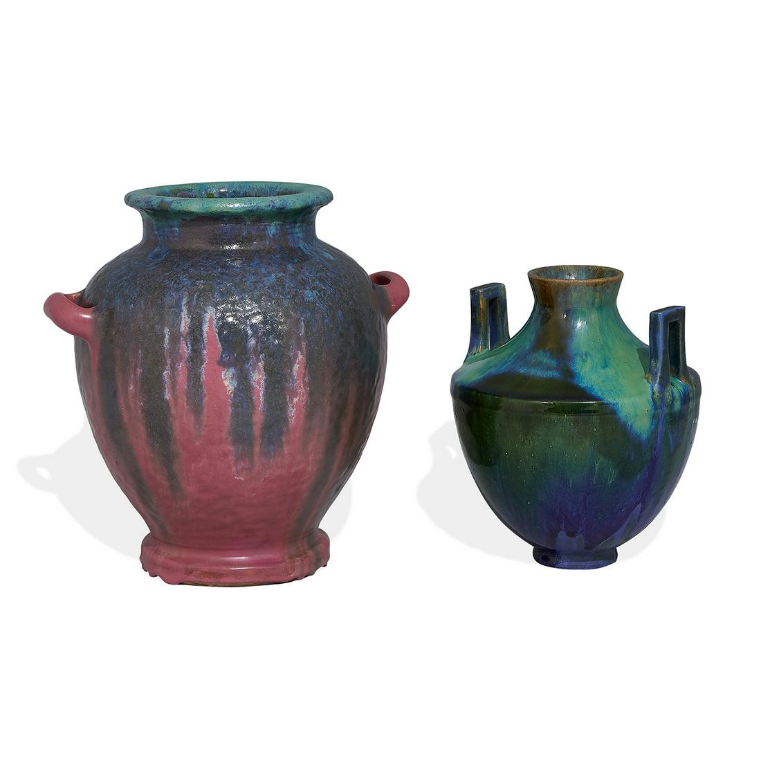 Fulper Pottery Co. vases, two: #490 and #485 (1 of 3)