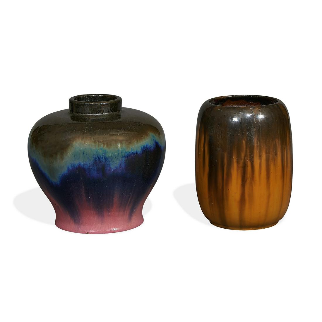 Fulper Pottery Co. vases, two: #578 and #16M (1 of 3)
