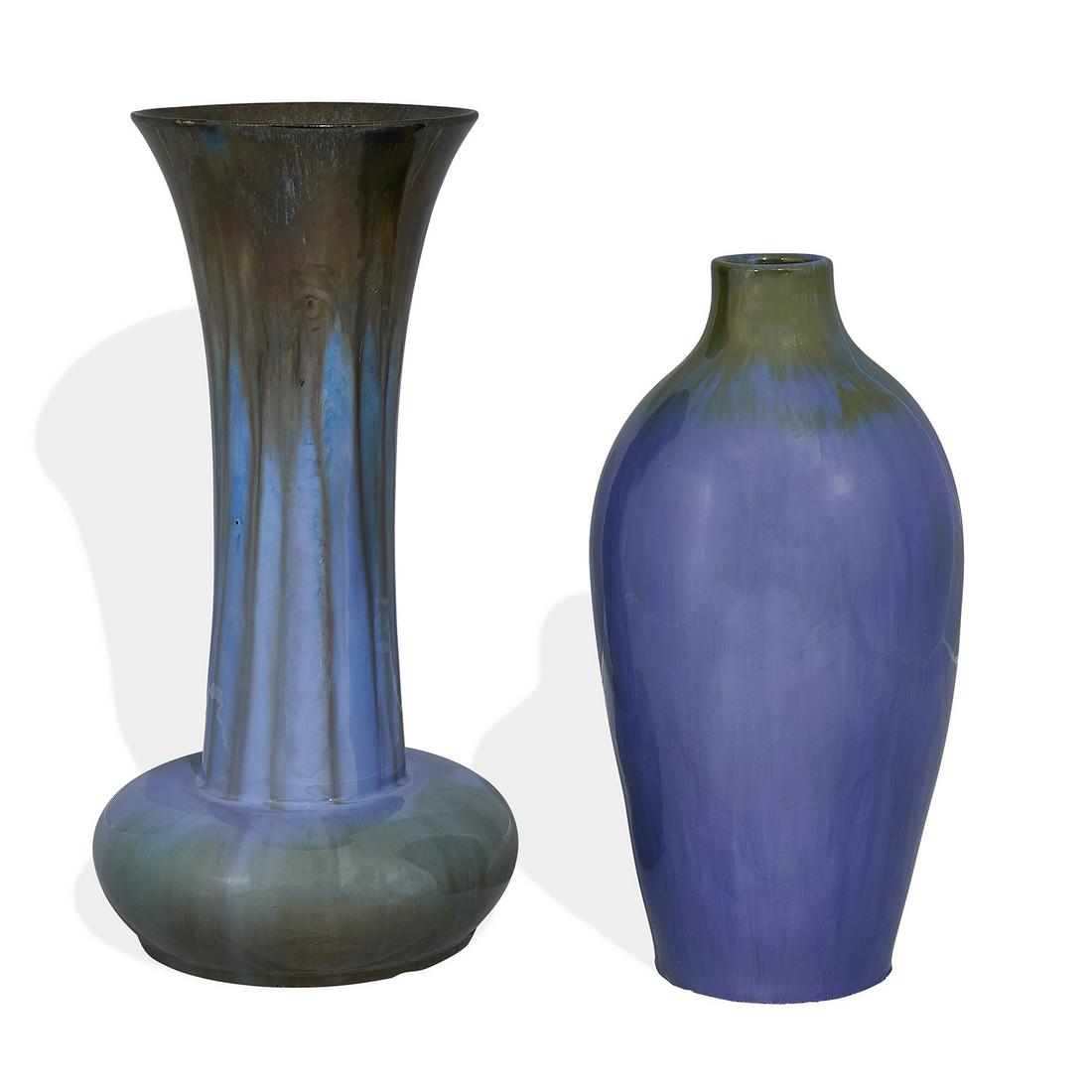 Fulper Pottery Co. Chinese Blue Flambé vases, two (1 of 3)