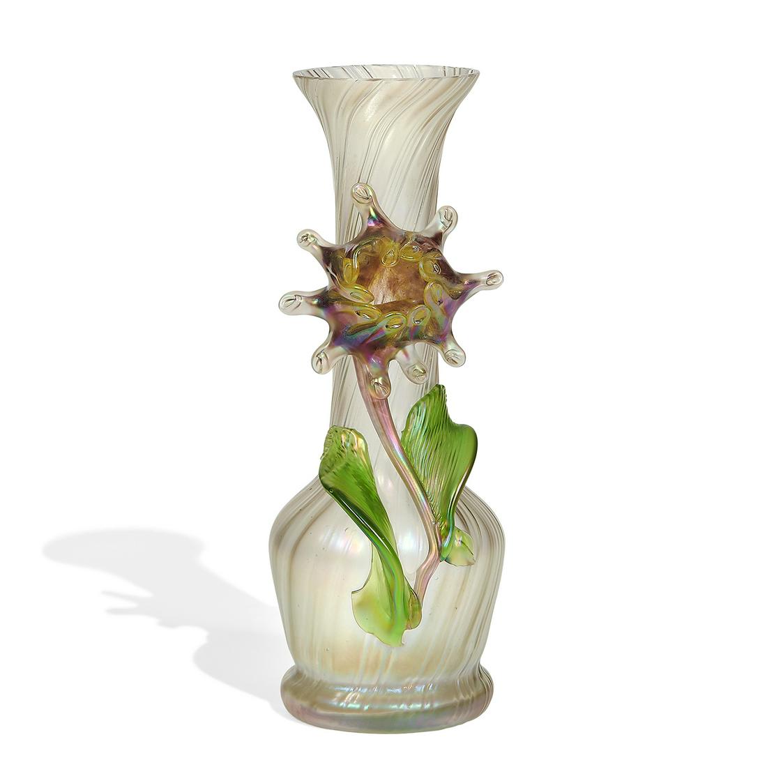 Attr. Kralik vase with an applied flower deco… (1 of 4)