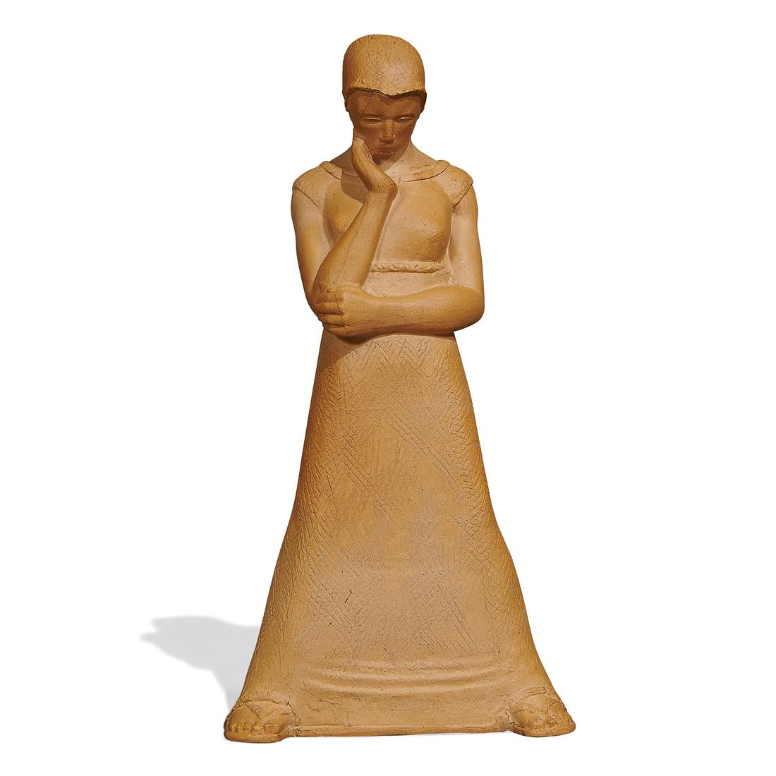 John Arthur Martin, The Thinker, 1931: John Arthur Martin (American, 20th century) The Thinker, 1931 ceramic signed and dated 13"h x 6 1/2"w x 3"d