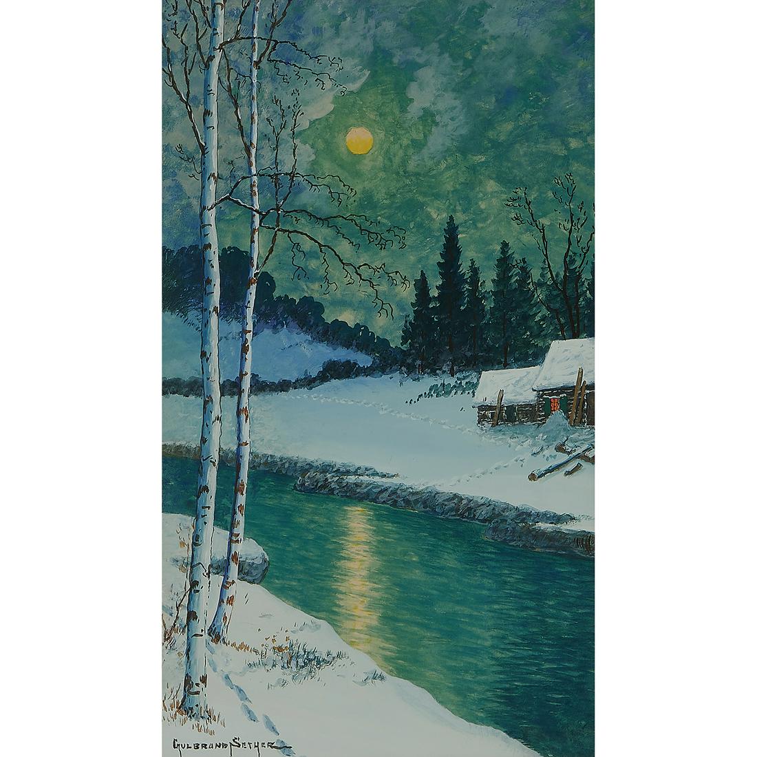 Gulbrand Sether, Pair of Winter Landscapes (1 of 4)