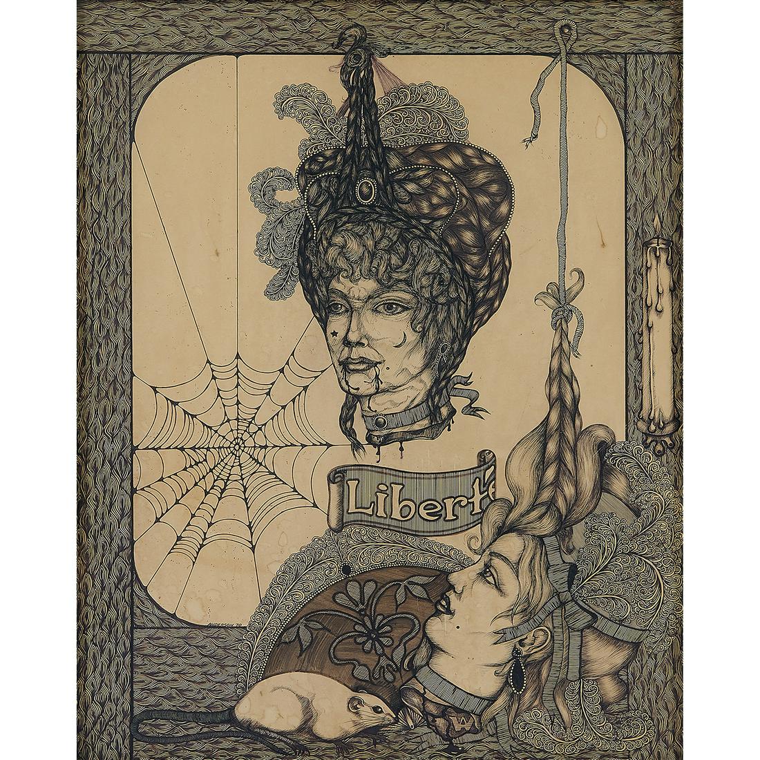 Wayne Anderson, Liberté, ink on paper (1 of 2)