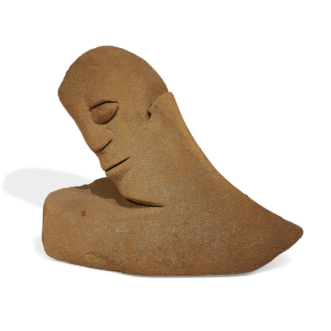 Lonnie Holley, Bust, carved sandstone (1 of 4)