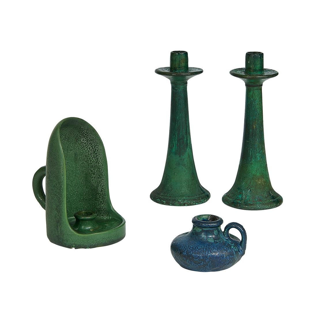 Charles Walter Clewell candlesticks, pair, #379-6 (1 of 2)