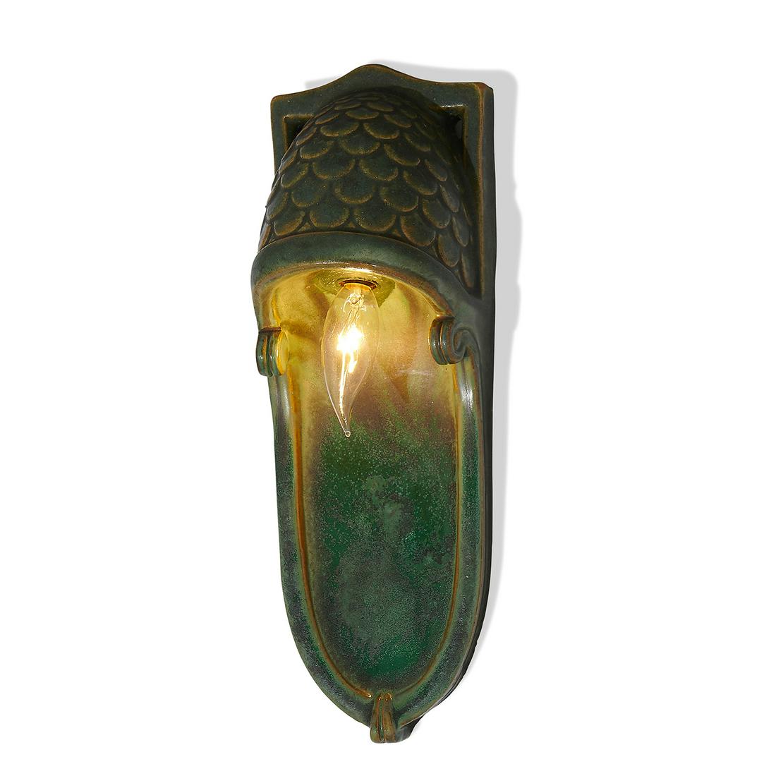 Fulper Pottery Co. Green Matte wall sconce (1 of 4)